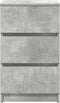 vidaXL - Nachtkastje - met - 3 - lades - 39x35x65 - cm - betongrijs