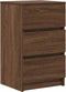 vidaXL - Nachtkastje - met - 3 - lades - 39x35x65 - cm - bruin - eikenkleurig