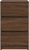 vidaXL - Nachtkastje - met - 3 - lades - 39x35x65 - cm - bruin - eikenkleurig