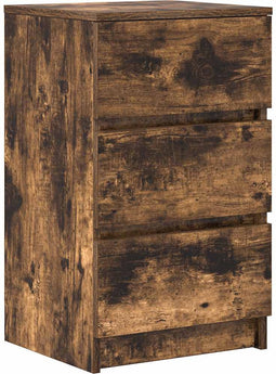 vidaXL - Nachtkastje - met - 3 - lades - 39x35x65 - cm - gerookt - eikenkleurig