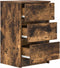 vidaXL - Nachtkastje - met - 3 - lades - 39x35x65 - cm - gerookt - eikenkleurig