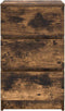 vidaXL - Nachtkastje - met - 3 - lades - 39x35x65 - cm - gerookt - eikenkleurig