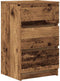 vidaXL - Nachtkastje - met - 3 - lades - 39x35x65 - cm - oud - hout