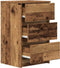 vidaXL - Nachtkastje - met - 3 - lades - 39x35x65 - cm - oud - hout