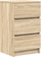 vidaXL - Nachtkastje - met - 3 - lades - 39x35x65 - cm - sonoma - eikenkleurig