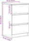 vidaXL - Nachtkastje - met - 3 - lades - 39x35x65 - cm - sonoma - eikenkleurig