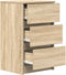 vidaXL - Nachtkastje - met - 3 - lades - 39x35x65 - cm - sonoma - eikenkleurig