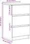 vidaXL - Nachtkastje - met - 3 - lades - 39x35x65 - cm - wit