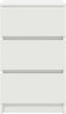 vidaXL - Nachtkastje - met - 3 - lades - 39x35x65 - cm - wit