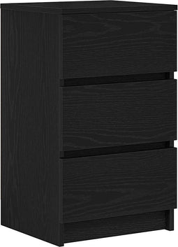 vidaXL - Nachtkastje - met - 3 - lades - 39x35x65 - cm - zwart