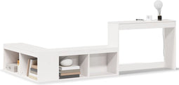 vidaXL - Nachtkastje - met - bureau - 222x107x75 - cm - massief - grenenhout - wit