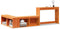 vidaXL - Nachtkastje - met - bureau - 232x112x75 - cm - grenenhout - wasbruin