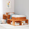 vidaXL - Nachtkastje - met - bureau - 232x112x75 - cm - grenenhout - wasbruin