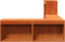 vidaXL - Nachtkastje - met - bureau - 232x112x75 - cm - grenenhout - wasbruin