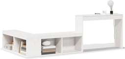 vidaXL - Nachtkastje - met - bureau - 232x112x75 - cm - massief - grenenhout - wit