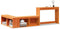 vidaXL - Nachtkastje - met - bureau - 232x122x75 - cm - grenenhout - wasbruin