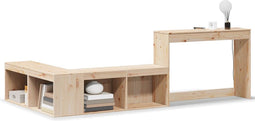 vidaXL - Nachtkastje - met - bureau - 232x122x75 - cm - massief - grenenhout