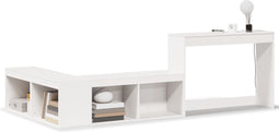 vidaXL - Nachtkastje - met - bureau - 232x122x75 - cm - massief - grenenhout - wit