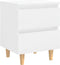 vidaXL - Nachtkastje - met - grenenhouten - poten - 40x35x50 - cm - hoogglans - wit