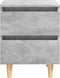vidaXL - Nachtkastje - met - grenenhouten - poten - 40x35x50 - cm - betongrijs
