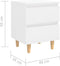 vidaXL - Nachtkastje - met - grenenhouten - poten - 40x35x50 - cm - hoogglans - wit