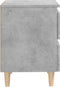 vidaXL - Nachtkastje - met - grenenhouten - poten - 40x35x50 - cm - betongrijs