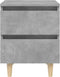 vidaXL - Nachtkastje - met - grenenhouten - poten - 40x35x50 - cm - betongrijs
