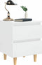 vidaXL - Nachtkastje - met - grenenhouten - poten - 40x35x50 - cm - hoogglans - wit