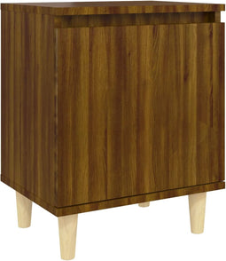 vidaXL - Nachtkastje - met - houten - poten - 40x30x50 - cm - bruin - eikenkleur