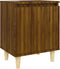 vidaXL - Nachtkastje - met - houten - poten - 40x30x50 - cm - bruin - eikenkleur