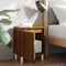 vidaXL - Nachtkastje - met - houten - poten - 40x30x50 - cm - bruin - eikenkleur