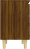 vidaXL - Nachtkastje - met - houten - poten - 40x30x50 - cm - bruin - eikenkleur
