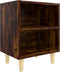 vidaXL - Nachtkastje - met - houten - poten - 40x30x50 - cm - gerookt - eikenkleurig