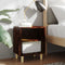 vidaXL - Nachtkastje - met - houten - poten - 40x30x50 - cm - gerookt - eikenkleurig