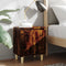 vidaXL - Nachtkastje - met - houten - poten - 40x30x50 - cm - gerookt - eikenkleurig
