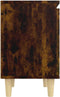 vidaXL - Nachtkastje - met - houten - poten - 40x30x50 - cm - gerookt - eikenkleurig