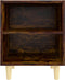 vidaXL - Nachtkastje - met - houten - poten - 40x30x50 - cm - gerookt - eikenkleurig