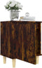 vidaXL - Nachtkastje - met - houten - poten - 40x30x50 - cm - gerookt - eikenkleurig