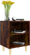vidaXL - Nachtkastje - met - houten - poten - 40x30x50 - cm - gerookt - eikenkleurig