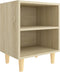 vidaXL - Nachtkastje - met - houten - poten - 40x30x50 - cm - sonoma - eikenkleurig