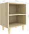 vidaXL - Nachtkastje - met - houten - poten - 40x30x50 - cm - sonoma - eikenkleurig
