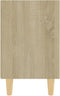 vidaXL - Nachtkastje - met - houten - poten - 40x30x50 - cm - sonoma - eikenkleurig