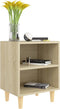 vidaXL - Nachtkastje - met - houten - poten - 40x30x50 - cm - sonoma - eikenkleurig