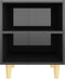 vidaXL - Nachtkastje - met - houten - poten - 40x30x50 - cm - hoogglans - zwart