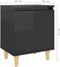 vidaXL - Nachtkastje - met - houten - poten - 40x30x50 - cm - hoogglans - zwart