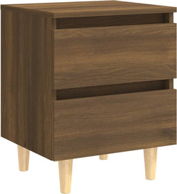 vidaXL - Nachtkastje - met - houten - poten - 40x35x50 - cm - bruin - eikenkleur