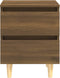 vidaXL - Nachtkastje - met - houten - poten - 40x35x50 - cm - bruin - eikenkleur
