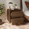 vidaXL - Nachtkastje - met - houten - poten - 40x35x50 - cm - bruin - eikenkleur
