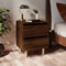 vidaXL - Nachtkastje - met - houten - poten - 40x35x50 - cm - bruin - eikenkleur