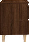 vidaXL - Nachtkastje - met - houten - poten - 40x35x50 - cm - bruin - eikenkleur